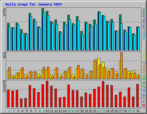 Daily usage for January 2022