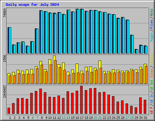 Daily usage for July 2024