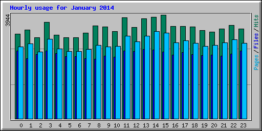 Hourly usage for January 2014