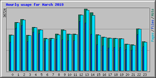 Hourly usage for March 2019