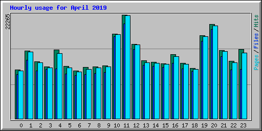 Hourly usage for April 2019