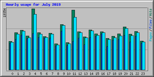 Hourly usage for July 2019