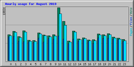 Hourly usage for August 2019