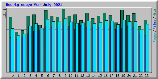 Hourly usage for July 2021