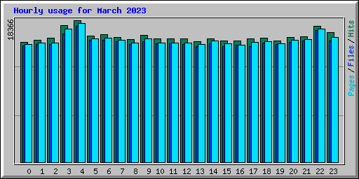 Hourly usage for March 2023