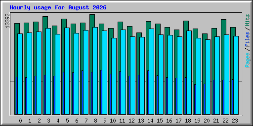 Hourly usage for August 2026